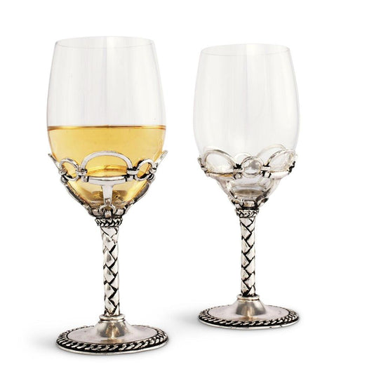 Equestrian Pair of Wine Glass by Arthur Court Designs