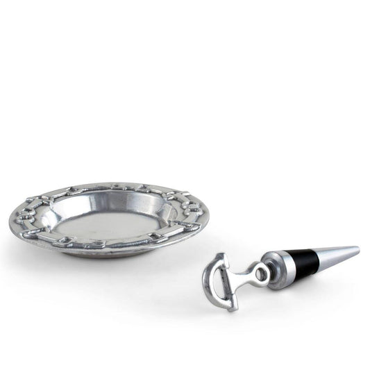Equestrian Wine Coaster and Stopper Set by Arthur Court Designs