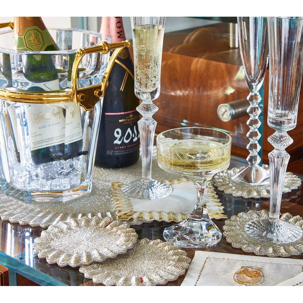 Etoile Cocktail Napkins in White - Gold & Silver - Set of 6 in a Gift Box by Kim Seybert 2