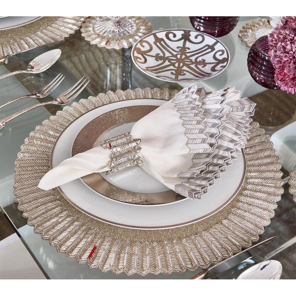 Etoile Napkin White & Silver by Kim Seybert 10