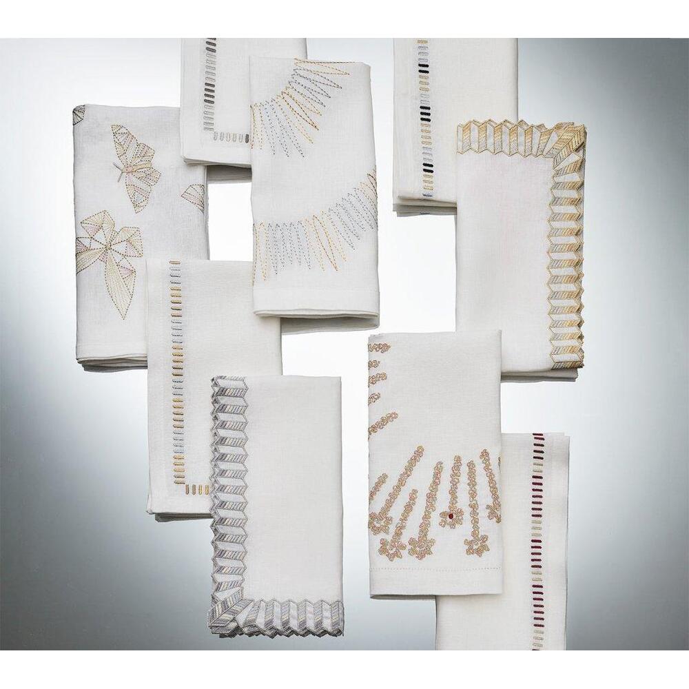 Etoile Napkin White & Silver by Kim Seybert 8
