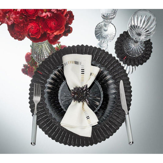 Etoile Placemat - Set of 2 in a Gift Box Black by Kim Seybert 1