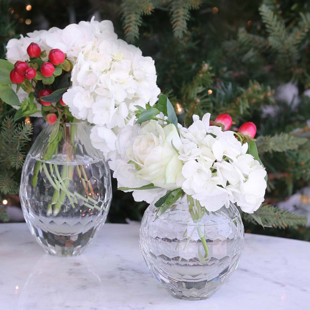 Faceted Round Bud Vase - Clear by Beatriz Ball