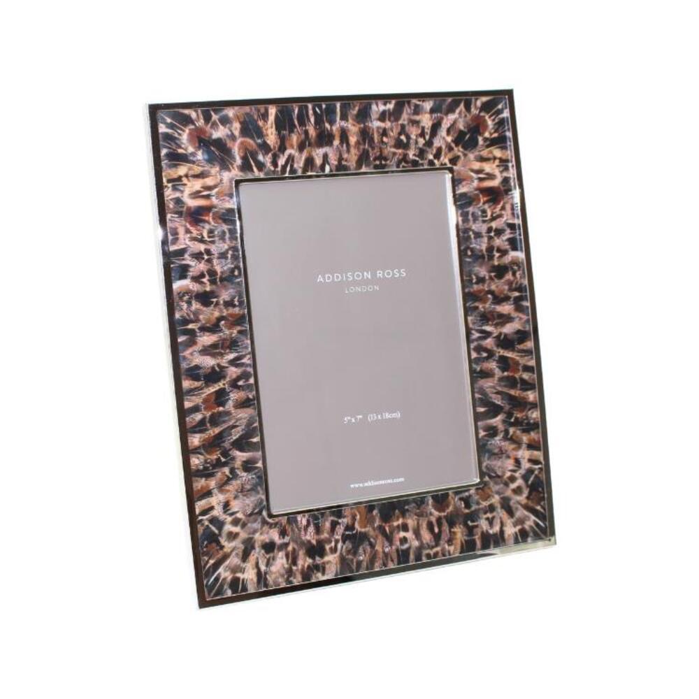 Faux Pheasant Feather & Silver Frame by Addison Ross
