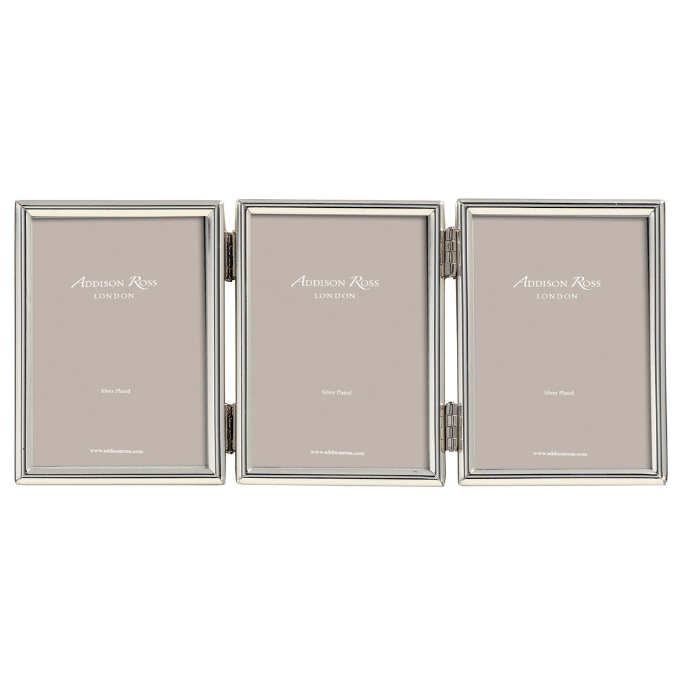 Fine Edged Silver Plated Triple Photo Frame by Addison Ross