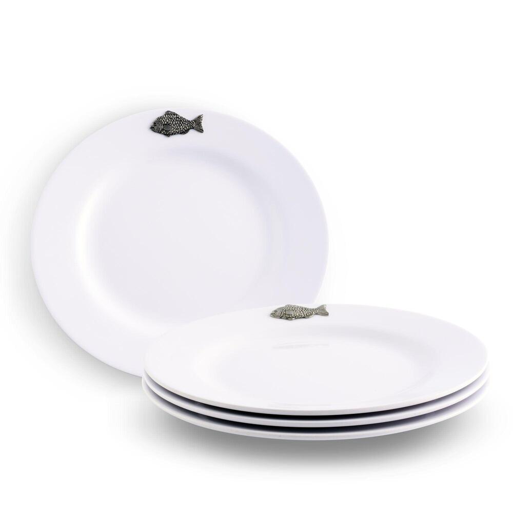 Fish Melamine Lunch Plates - Set of 4 by Arthur Court Designs