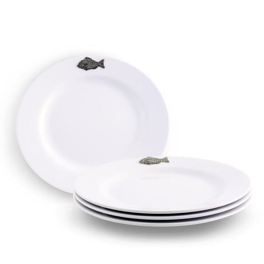 Fish Melamine Lunch Plates - Set of 4 by Arthur Court Designs