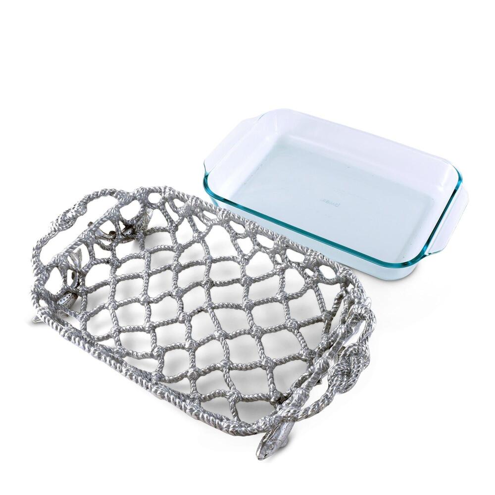 Fish Net Casserole / Pyrex Holder by Arthur Court Designs 3