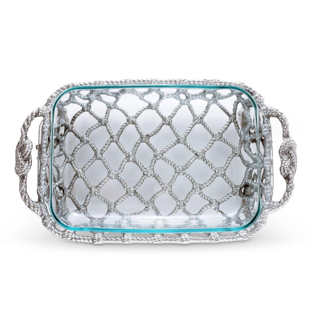 Fish Net Casserole / Pyrex Holder by Arthur Court Designs 6