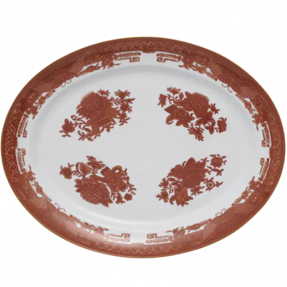 Fitzhugh Cinnabar Oval Platter by Mottahedeh