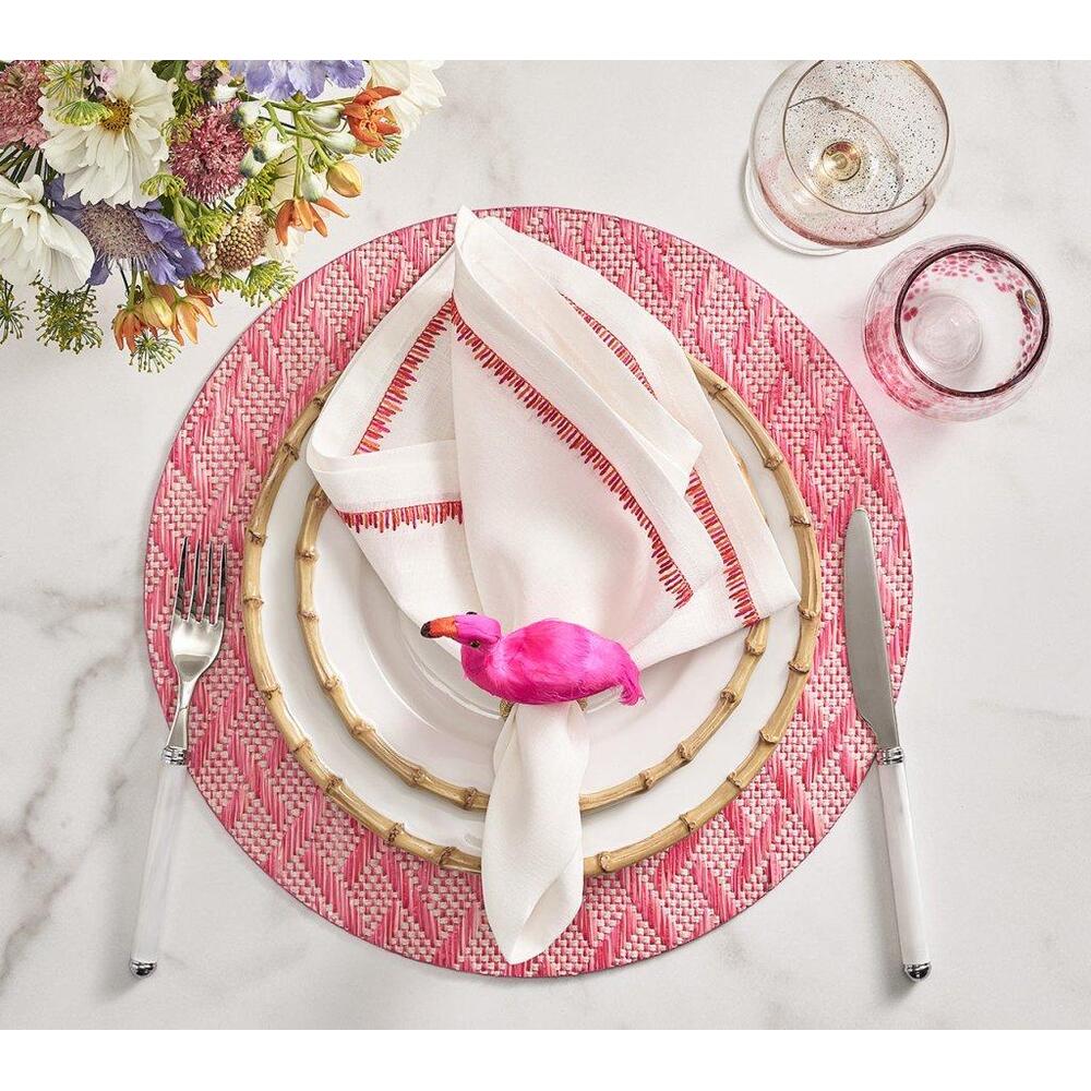 Flamingo Napkin Ring in Pink & Orange - Set of 4 by Kim Seybert 1