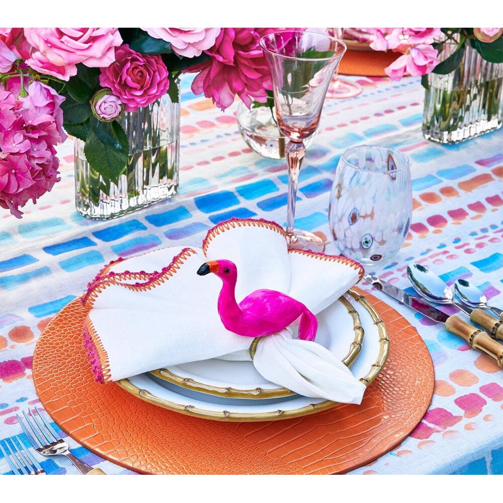 Flamingo Napkin Ring in Pink & Orange - Set of 4 by Kim Seybert 2