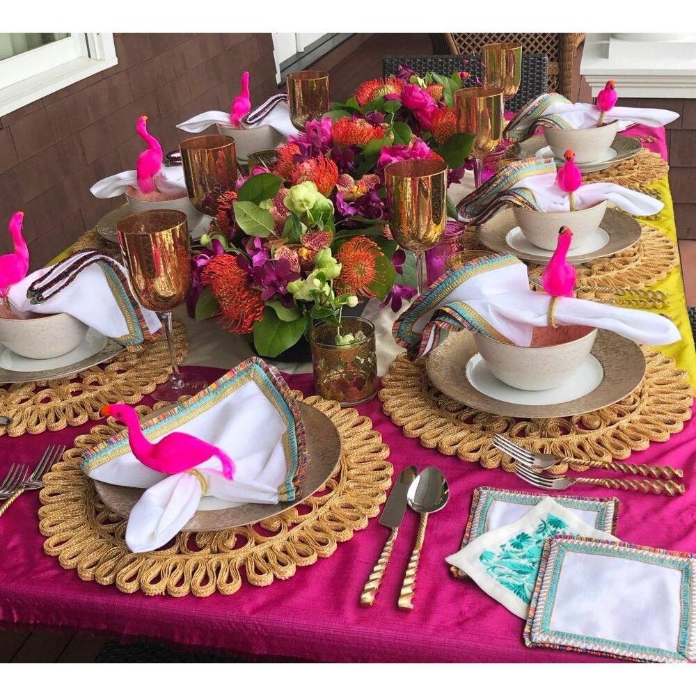 Flamingo Napkin Ring in Pink & Orange - Set of 4 by Kim Seybert 5
