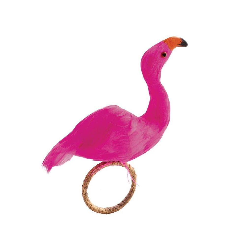 Flamingo Napkin Ring in Pink & Orange - Set of 4 by Kim Seybert