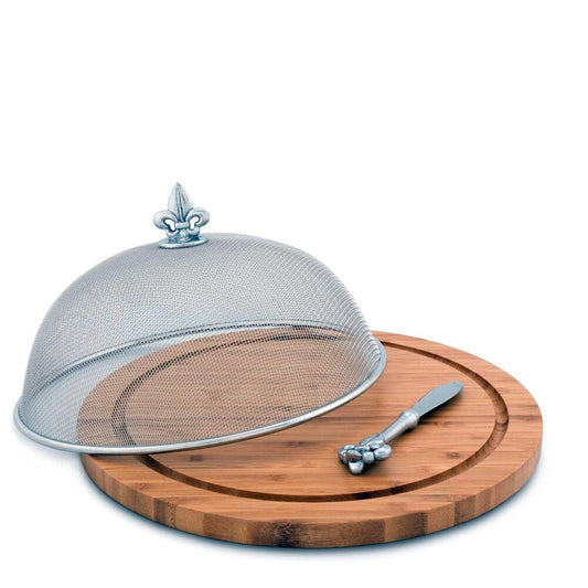 Fleur De Lis 3 Piece Picnic Cheese Board /Spreader by Arthur Court Designs