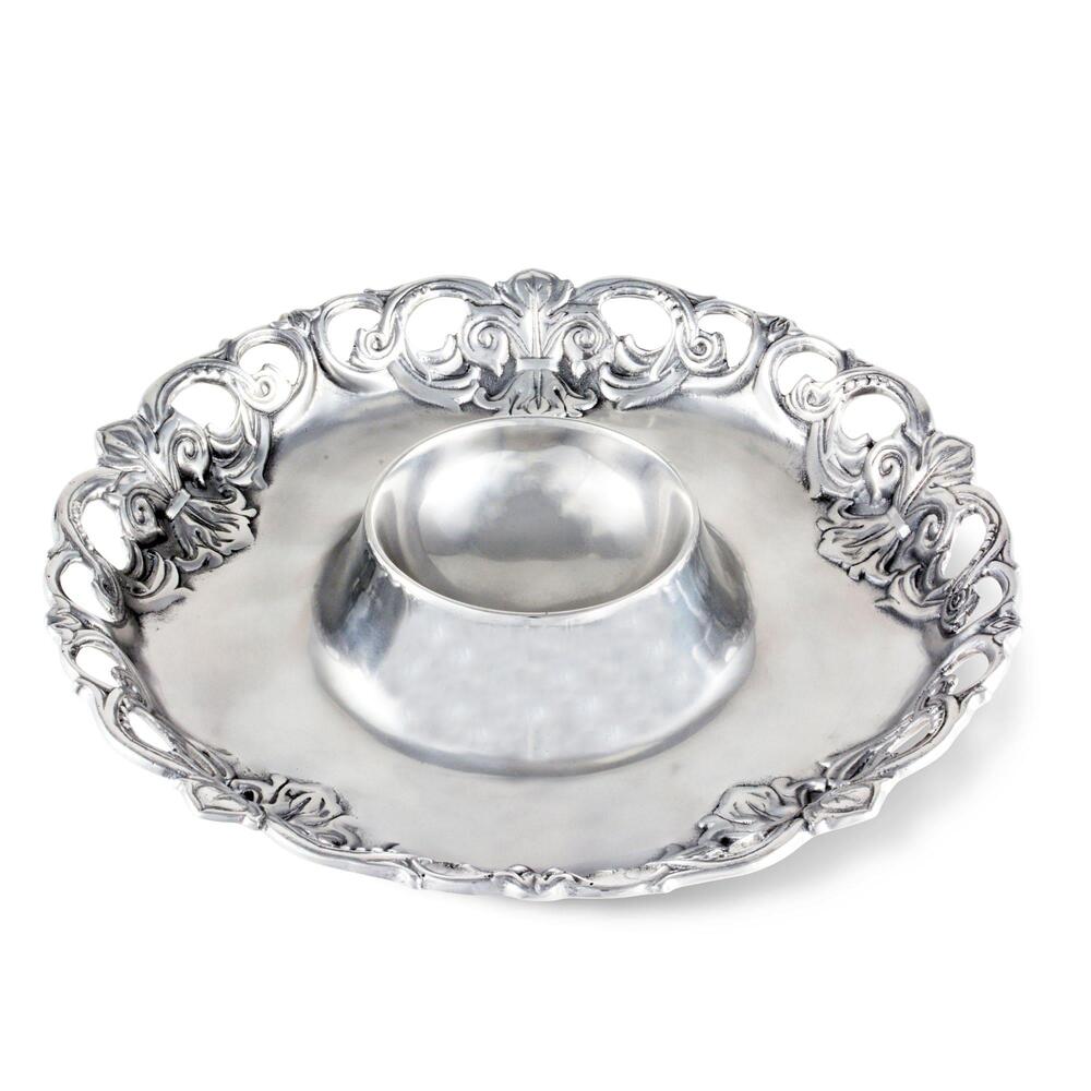 Fleur-De-Lis Chip and Dip Tray by Arthur Court Designs