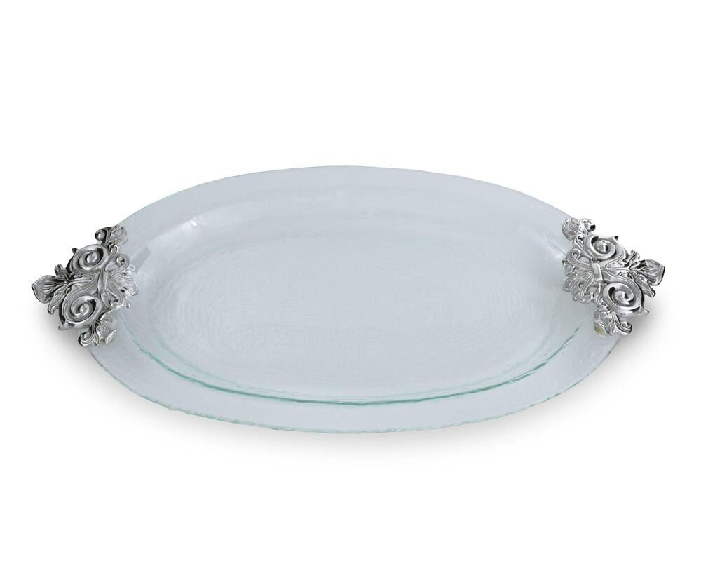 Fleur-De-Lis Glass Platter by Arthur Court Designs 3