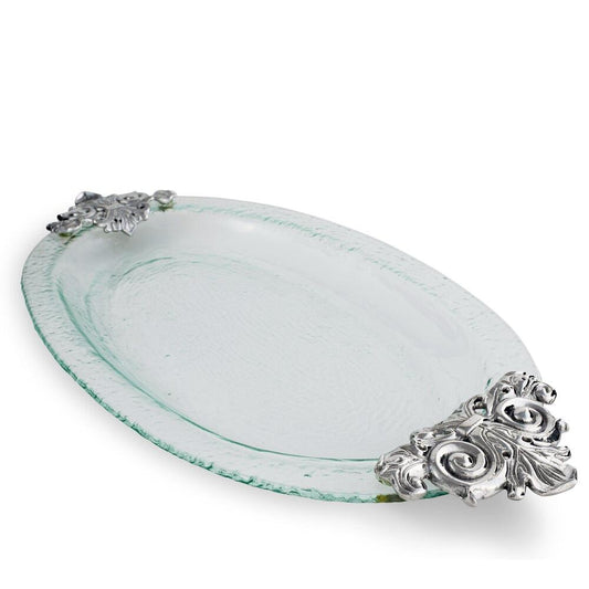 Fleur-De-Lis Glass Platter by Arthur Court Designs