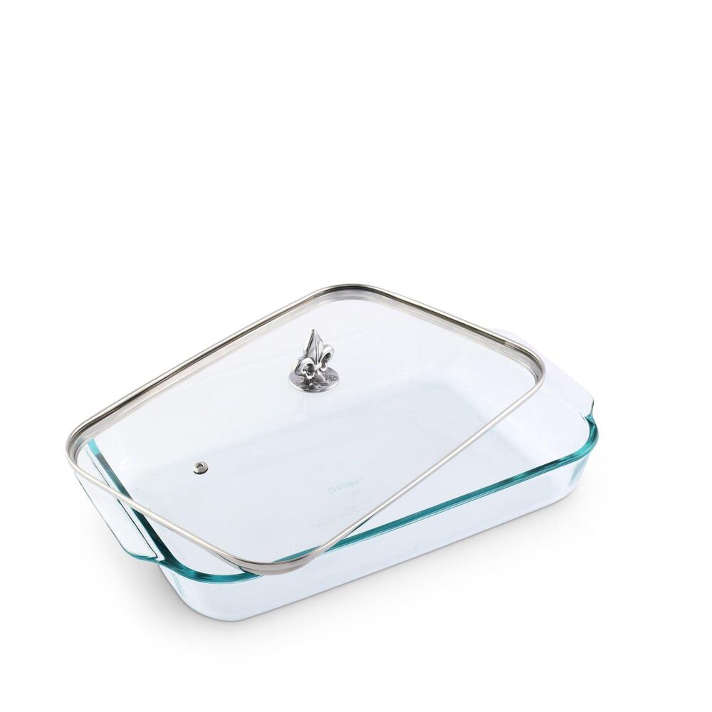 Fleur-De-Lis Lid with Pyrex 3 Quart Baking Dish by Arthur Court Designs 1