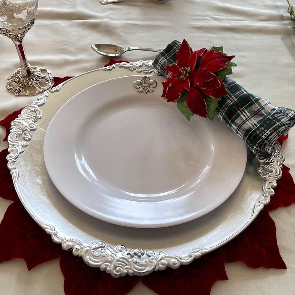 Fleur De Lis Melamine Lunch Plates - Set of 4 by Arthur Court Designs 1