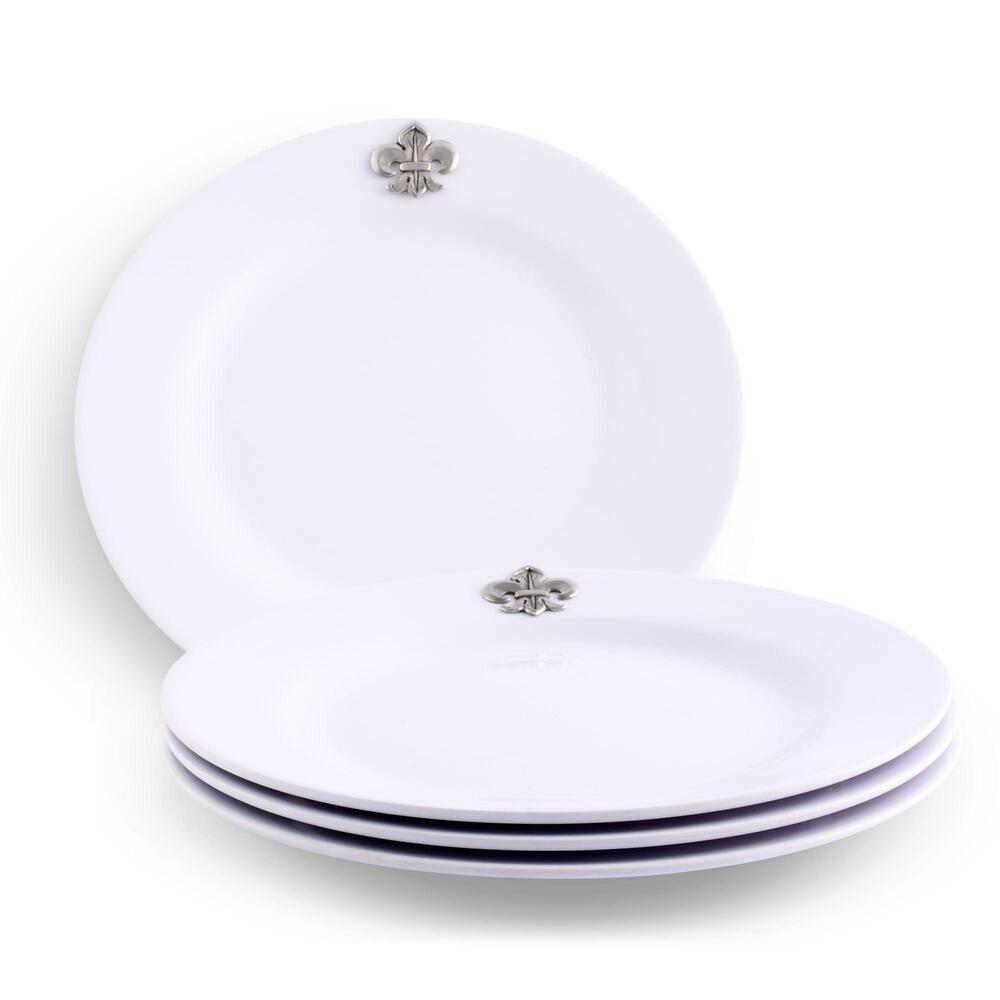 Fleur De Lis Melamine Lunch Plates - Set of 4 by Arthur Court Designs