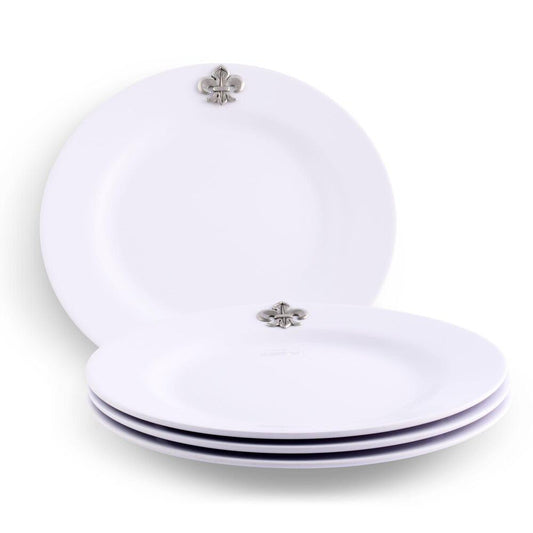 Fleur De Lis Melamine Lunch Plates - Set of 4 by Arthur Court Designs