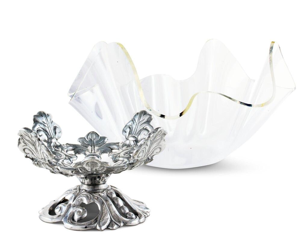 Fleur-De-Lis Stand Acrylic Bowl 11" by Arthur Court Designs 1