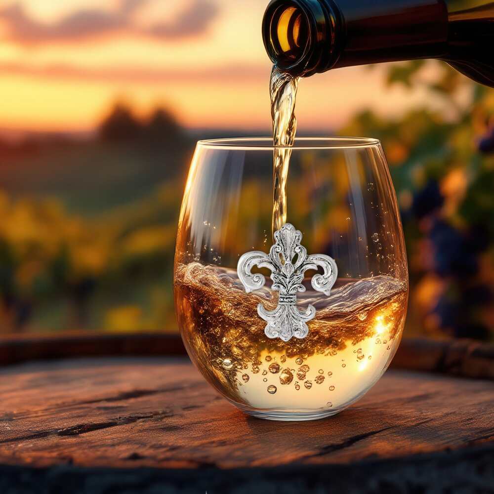 Fleur De Lis Stemless Wine Glass - Set of 4 by Arthur Court Designs 2
