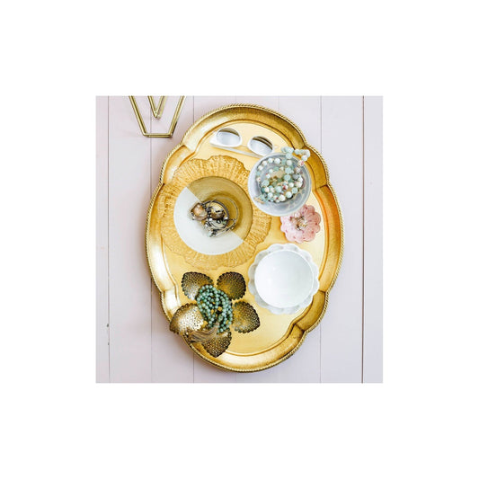 Florentine Gold Lg Oval Tray by Vietri 1