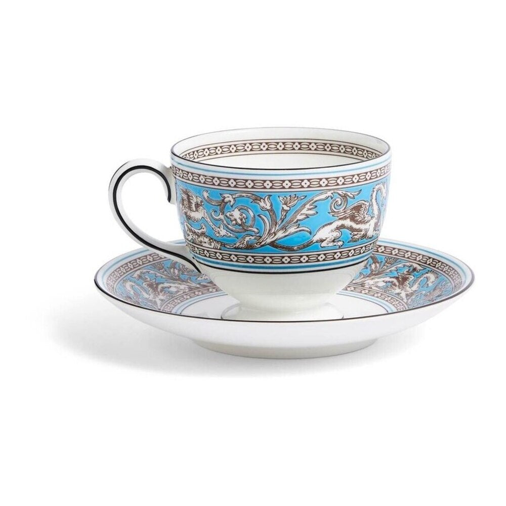 Florentine Turquoise Leigh Teacup And Saucer by Wedgwood Additional Image - 1