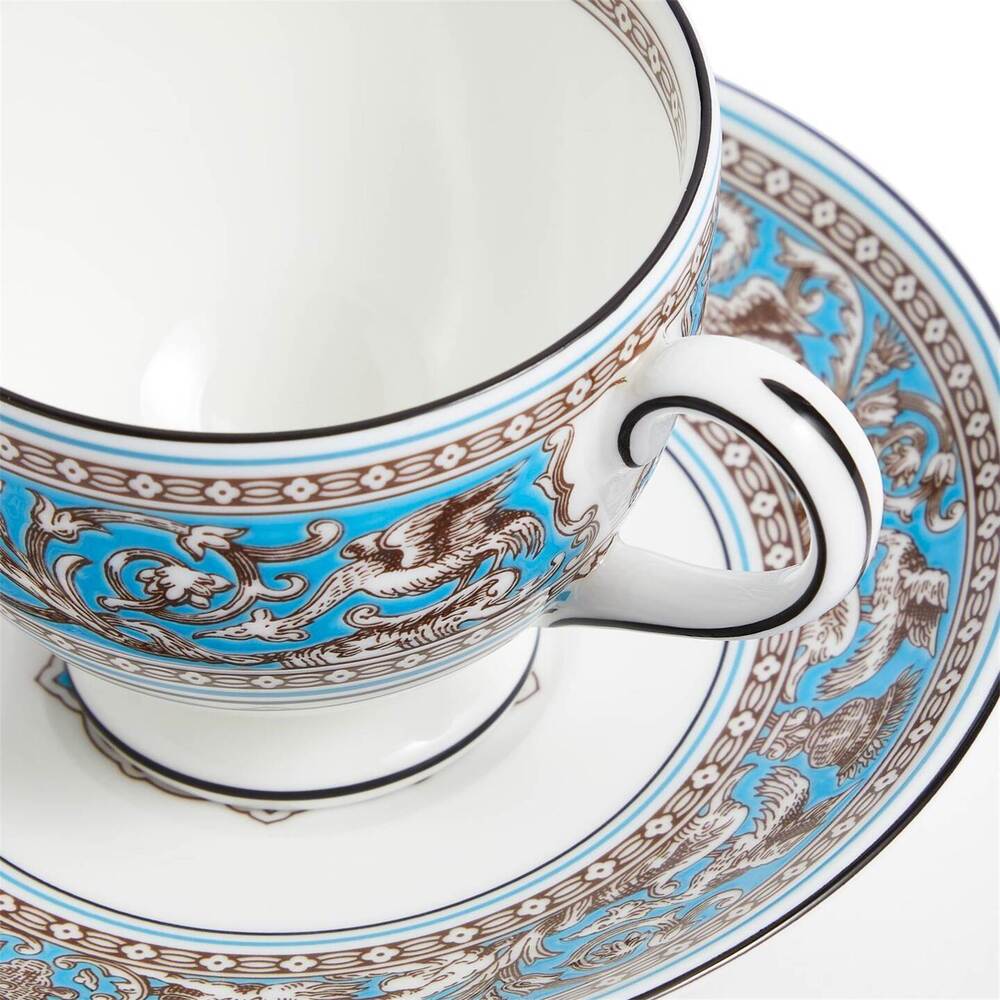 Florentine Turquoise Leigh Teacup And Saucer by Wedgwood Additional Image - 2