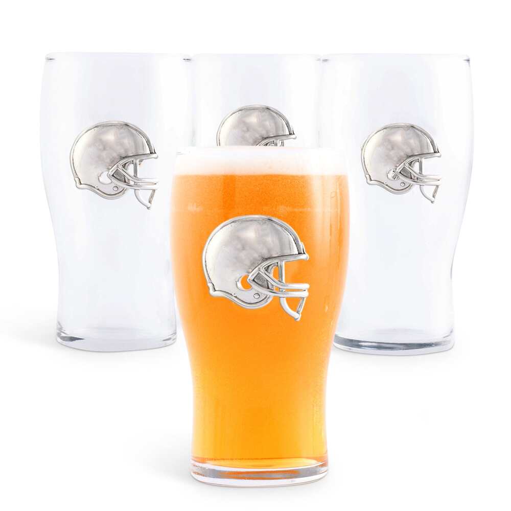 Football Beer Pint Glass - Set of 4 by Arthur Court Designs