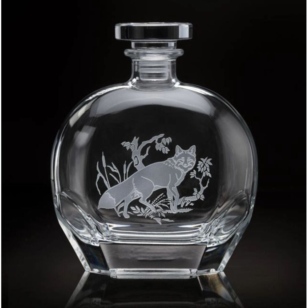 Fox Round Decanter American Wildlife by Julie Wear