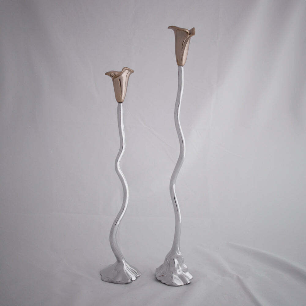Garden Tulip Candlestick Holder 22" with Gold Tulip by Beatriz Ball 1