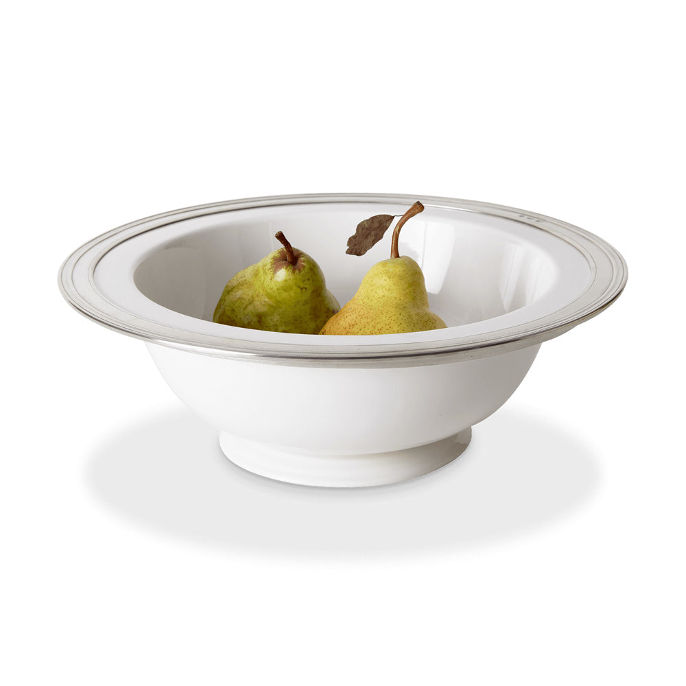 Gianna Round Footed Serving Bowl by Match Pewter