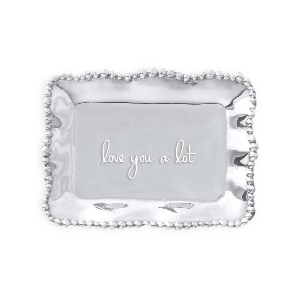 Giftables Organic Pearl Rectangular Engraved Tray - Love You A Lot by Beatriz Ball 1