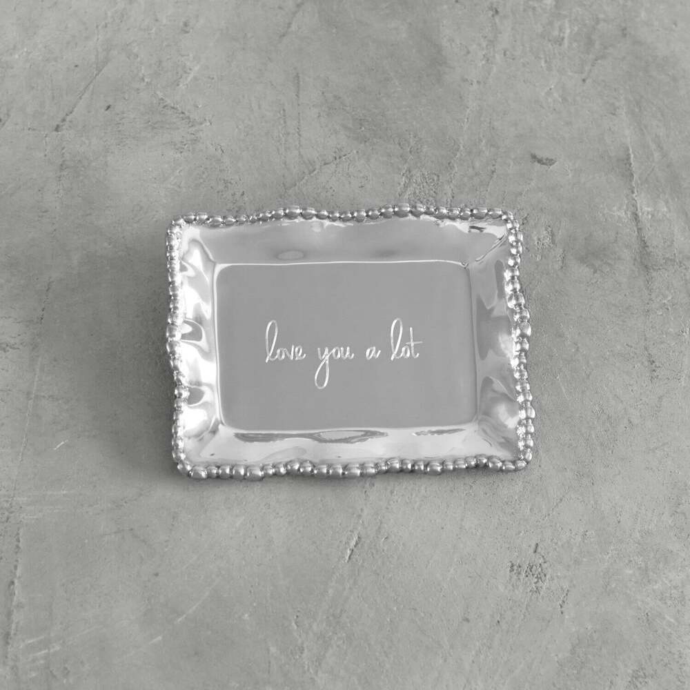 Giftables Organic Pearl Rectangular Engraved Tray - Love You A Lot by Beatriz Ball