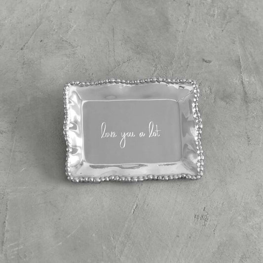 Giftables Organic Pearl Rectangular Engraved Tray - Love You A Lot by Beatriz Ball