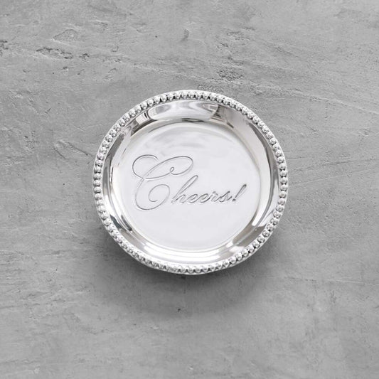 Giftables Organic Pearl Round Wine Plate "Cheers!" by Beatriz Ball