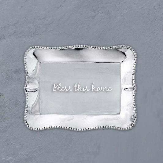 Giftables Pearl Denisse Rectangular Engraved Tray "Bless This Home" by Beatriz Ball