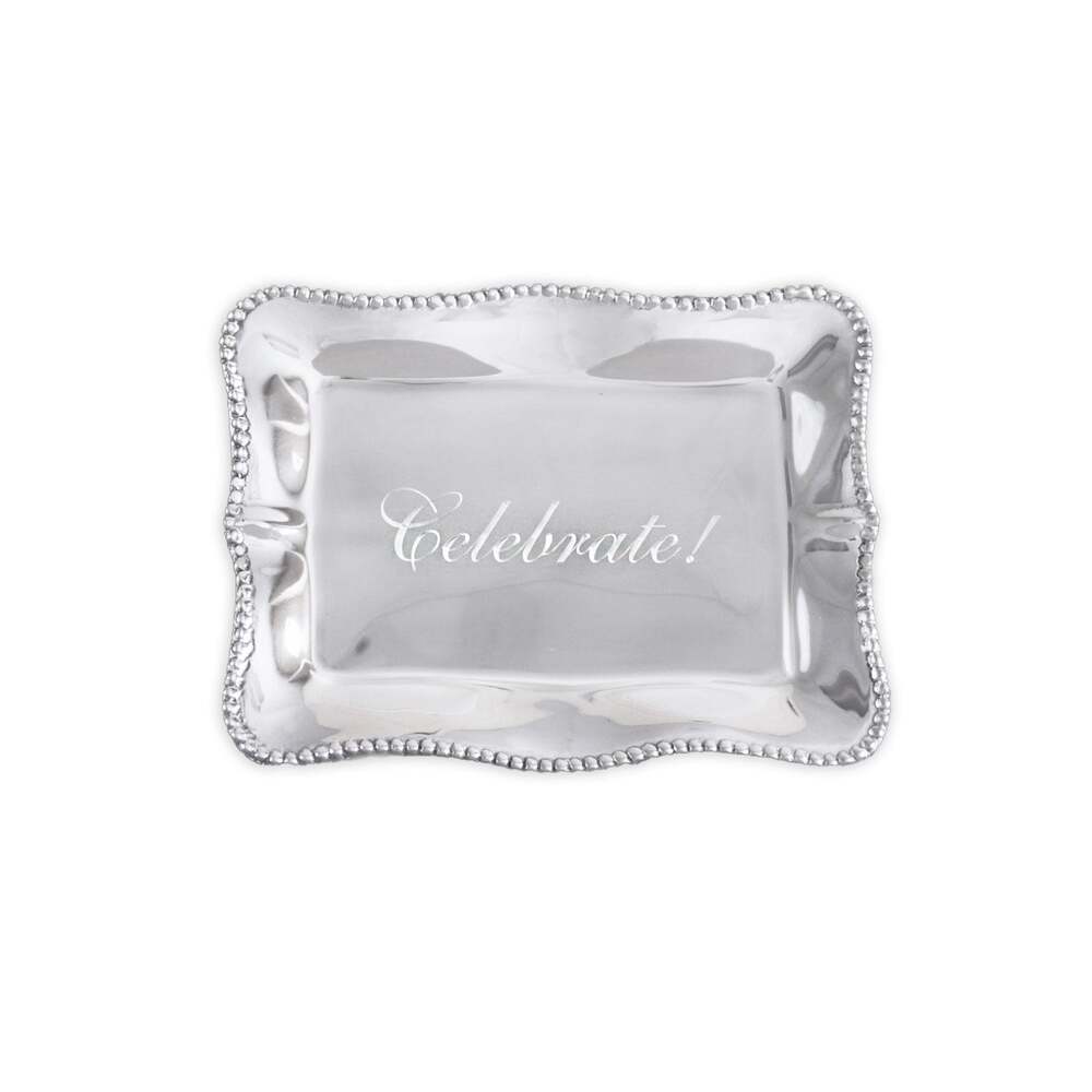 Giftables Pearl Denisse Rectangular Engraved Tray "Celebrate!" by Beatriz Ball 1