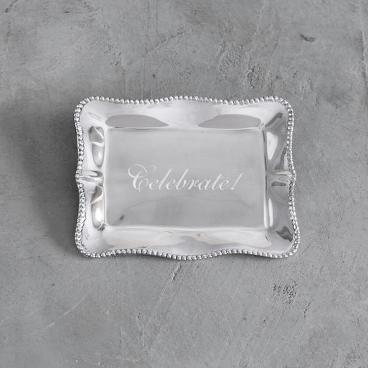 Giftables Pearl Denisse Rectangular Engraved Tray "Celebrate!" by Beatriz Ball