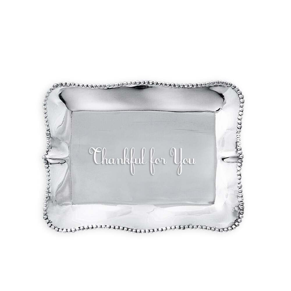 Giftables Pearl Denisse Rectangular Engraved Tray - Thankful For You by Beatriz Ball 1
