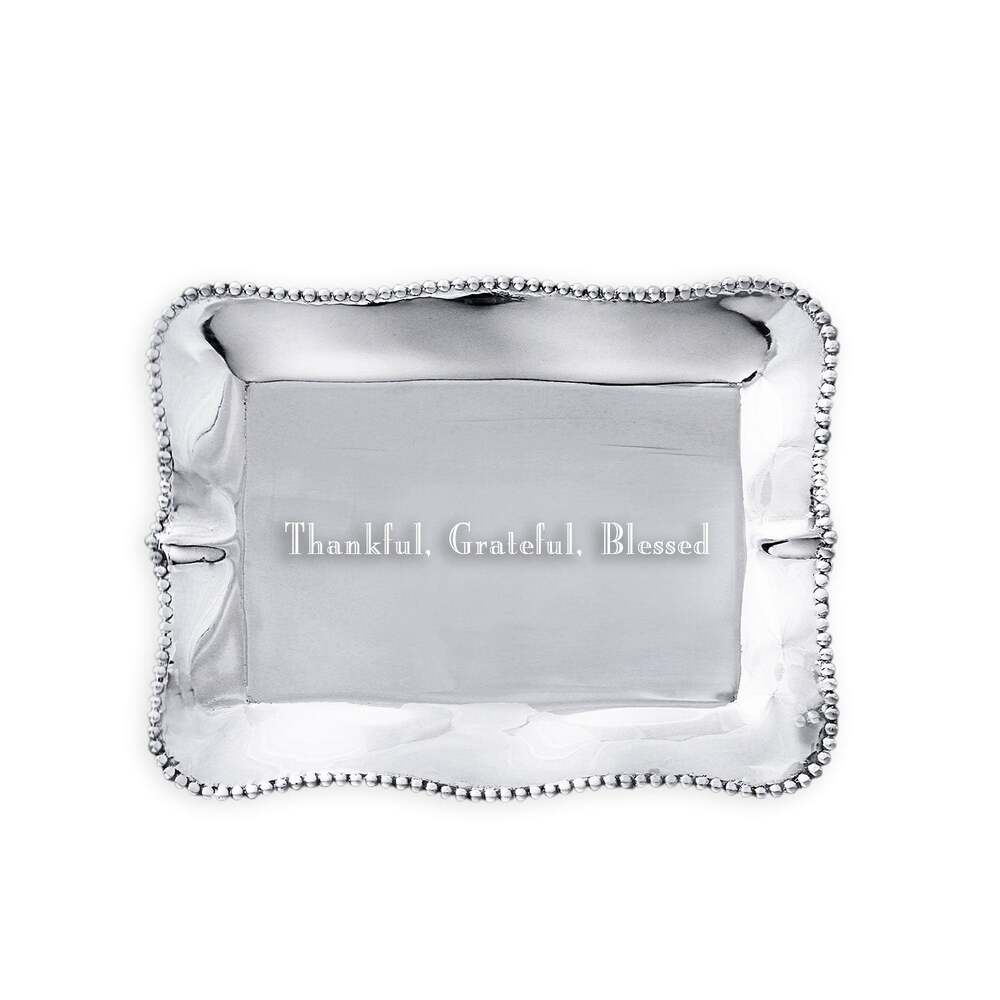 Giftables Pearl Denisse Rectangular Engraved Tray "Thankful, Grateful, Blessed" by Beatriz Ball 1