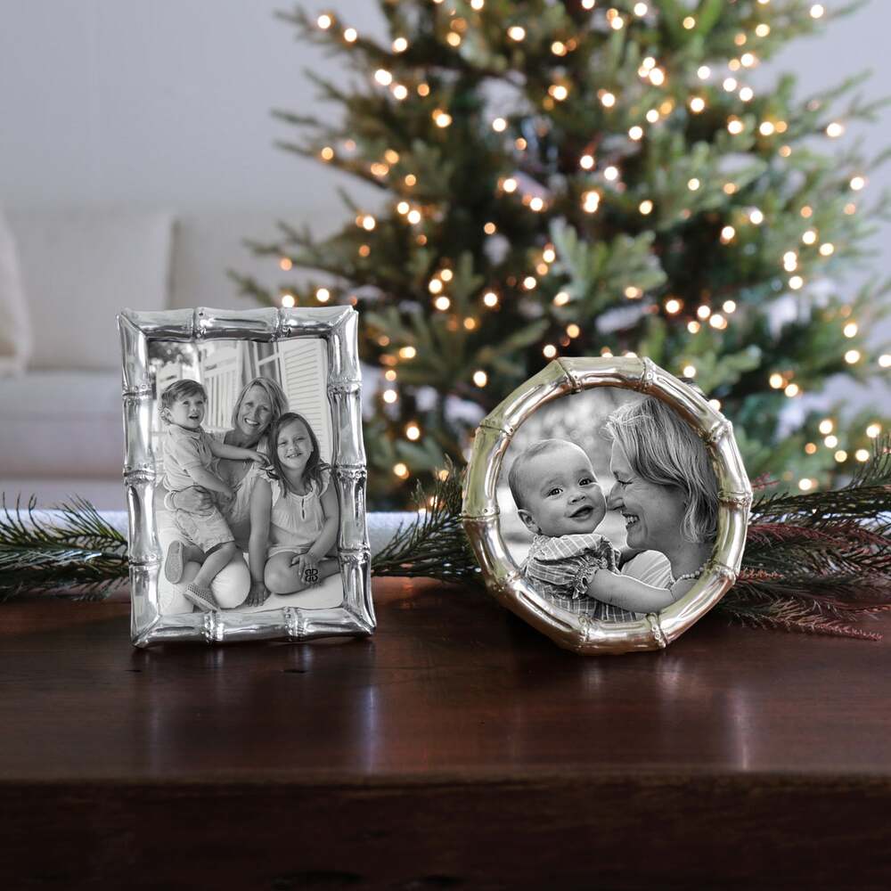 Giftables Sierra Modern Bamboo 5" x 5" Round Frame - Gold by Beatriz Ball 2