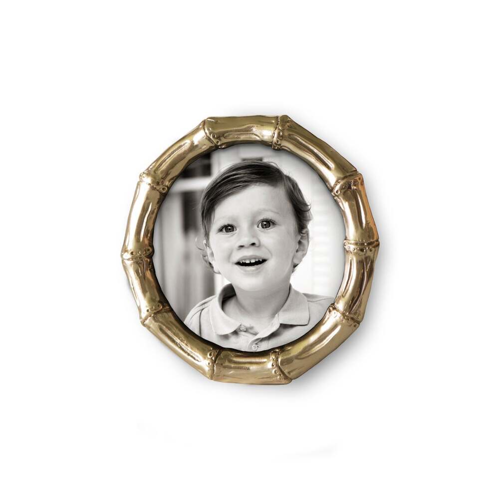Giftables Sierra Modern Bamboo 5" x 5" Round Frame - Gold by Beatriz Ball 3
