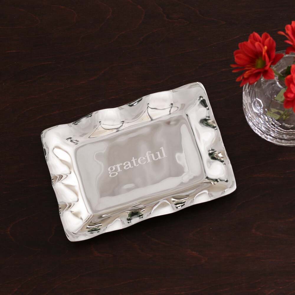 Giftables Vento Rectangular Engraved Tray - "Grateful" by Beatriz Ball 2