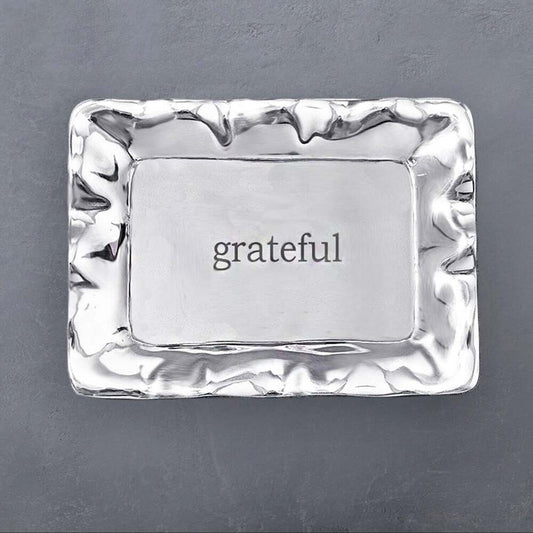 Giftables Vento Rectangular Engraved Tray - "Grateful" by Beatriz Ball