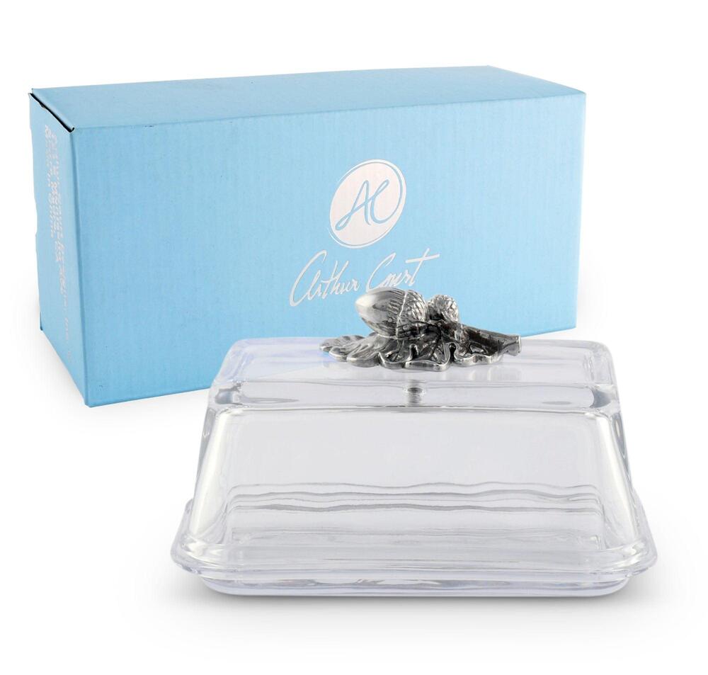 Glass Butter Dish - Acorn by Arthur Court Designs 4
