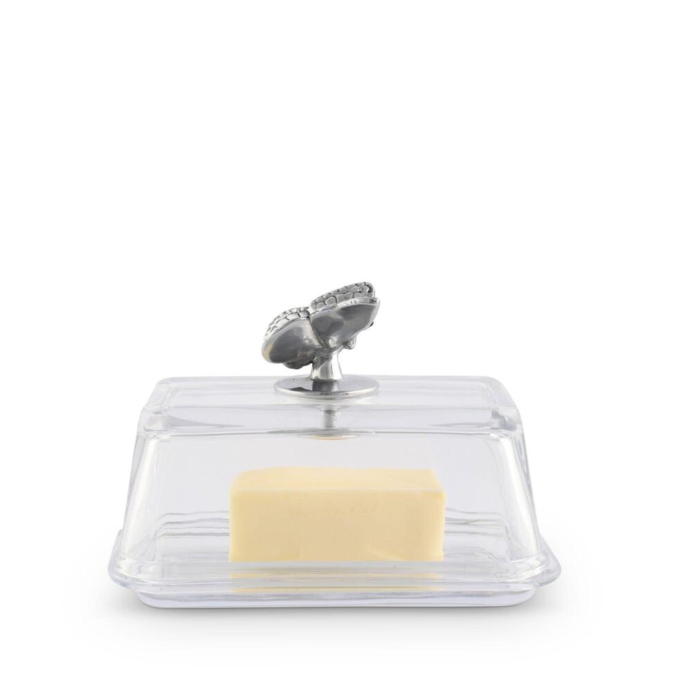Glass Butter Dish - Butterfly by Arthur Court Designs 1